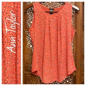 🚺 Ann Taylor rose pink polka dot tank top
